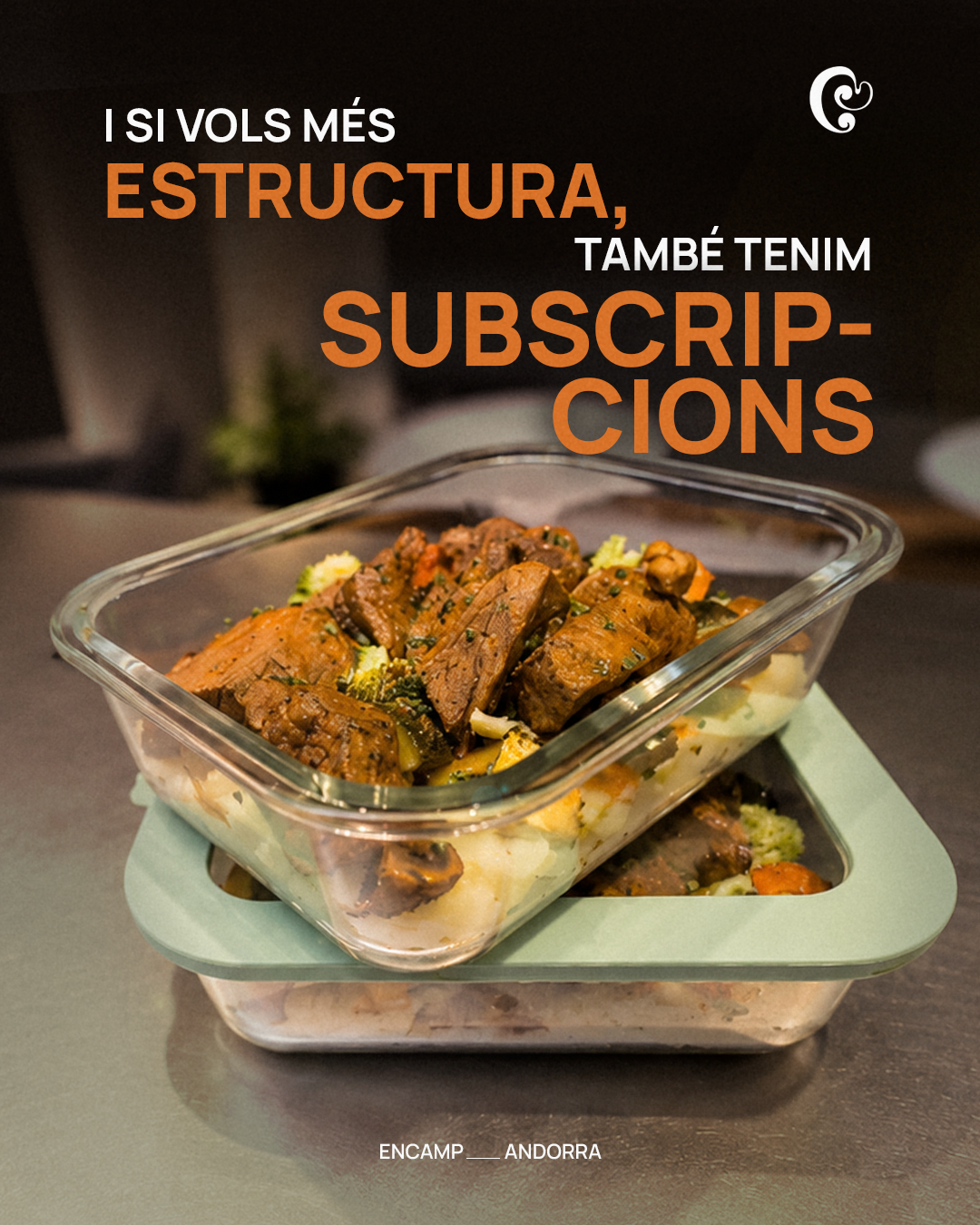 Prepared meals in glass containers